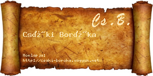 Csáki Boróka névjegykártya